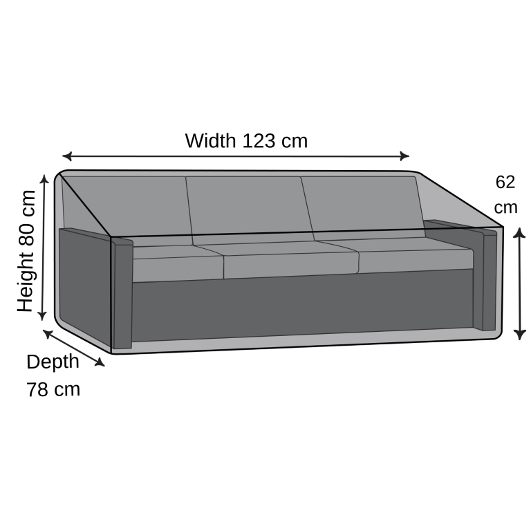 Outdoor Sofa Cover - 123cm X 78cm X 80cm X 62cm
