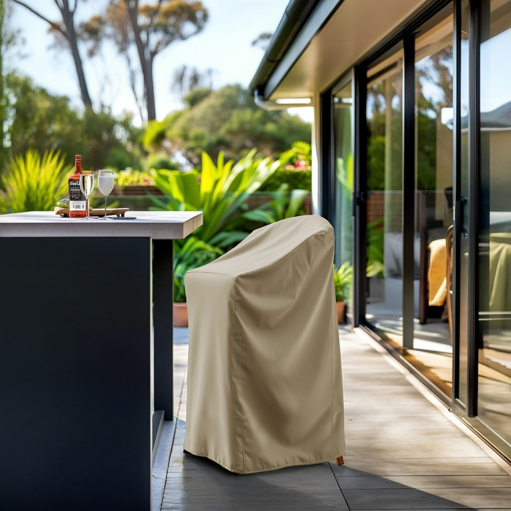 Beige Outdoor Bar Chair Cover