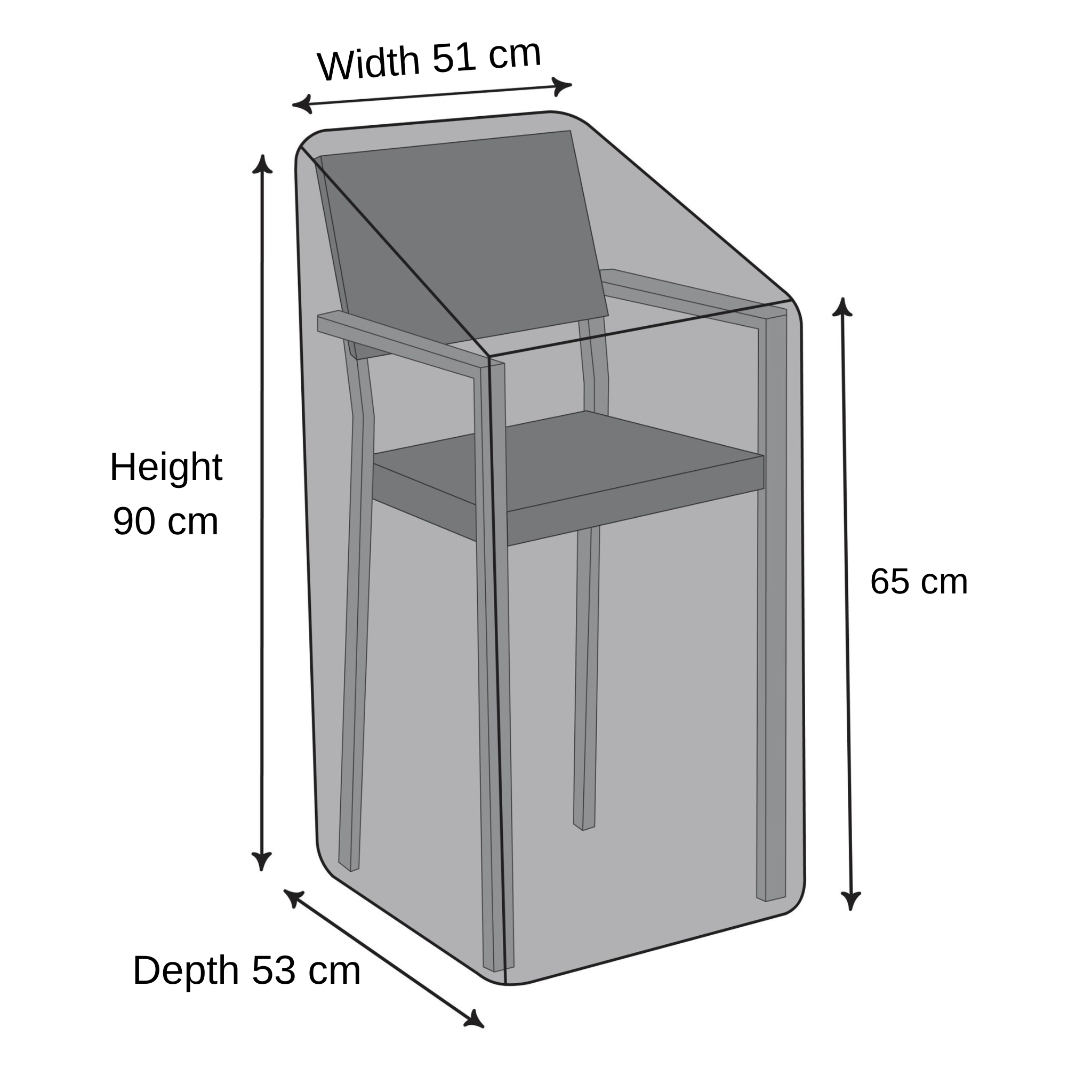 Bar Chair Cover - 51 cm X 53 cm X 90 cm