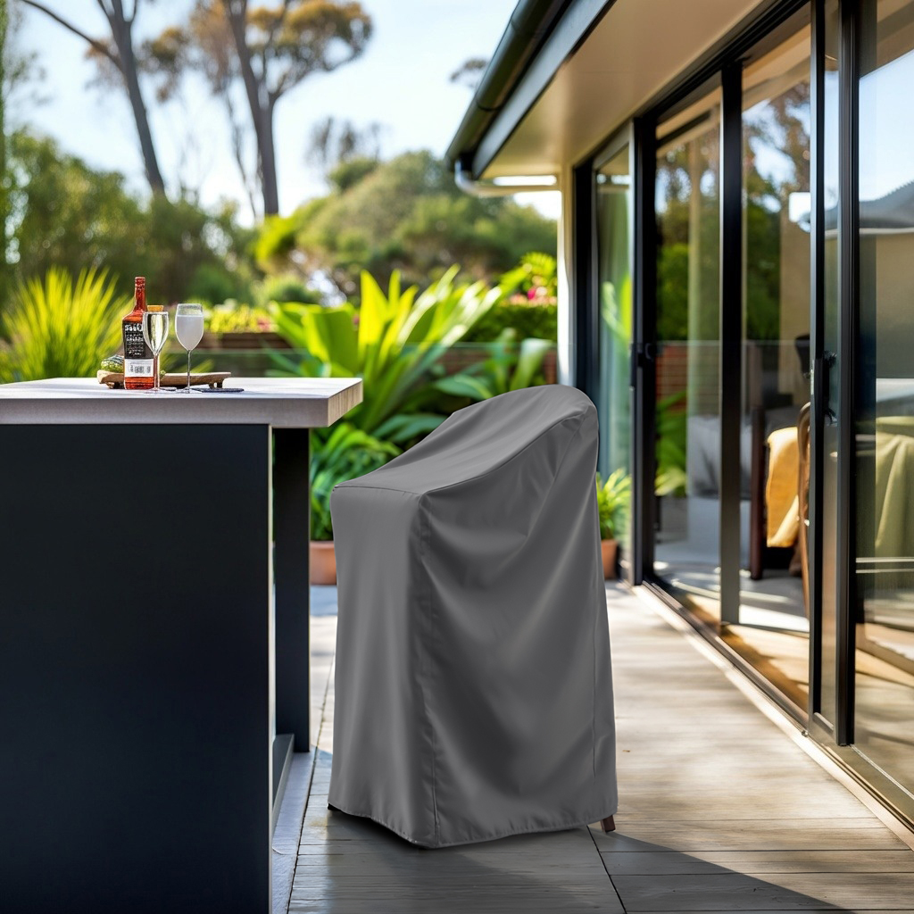 Grey Outdoor Bar Chair Cover