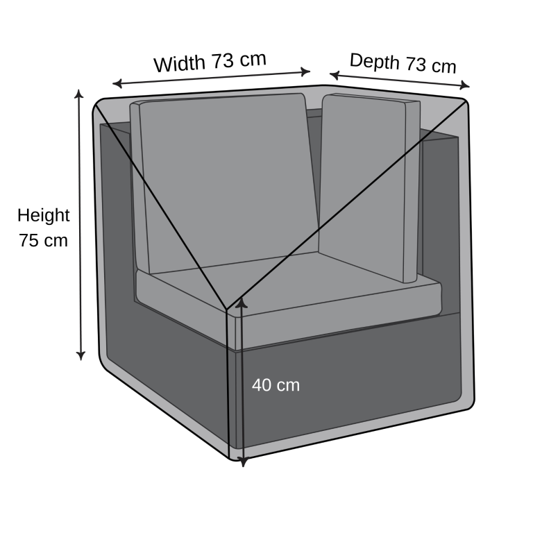 Outdoor Corner Module Cover - 73 cm X 73 cm X 75 cm