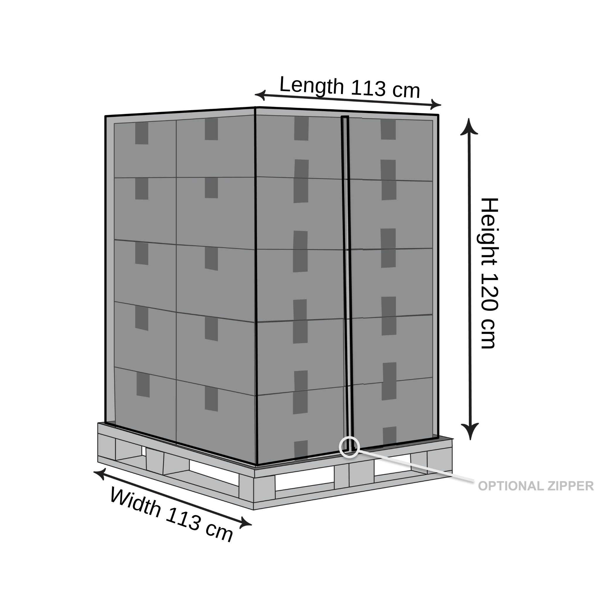 Pallet Cover - 113cm X 113cm X 120cm