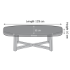 Oval Dining Table Top Cover - 123cm X 83cm X 10cm