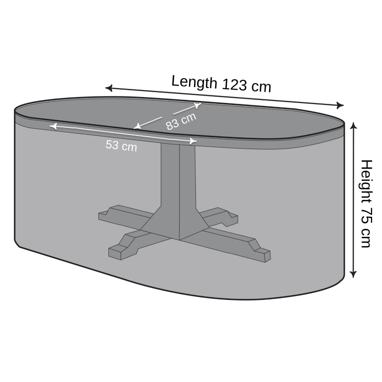 Oval Dining Table Cover - 123cm X 83cm X 75cm