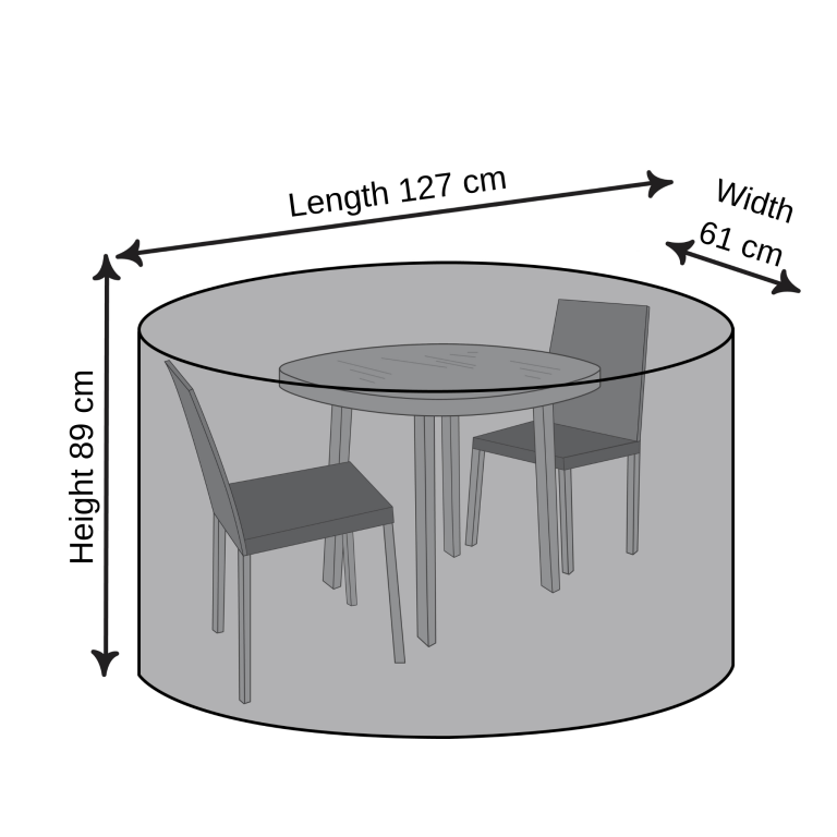 Outdoor Bistro Set Cover - 127cm L x 61cm W x 89cm H