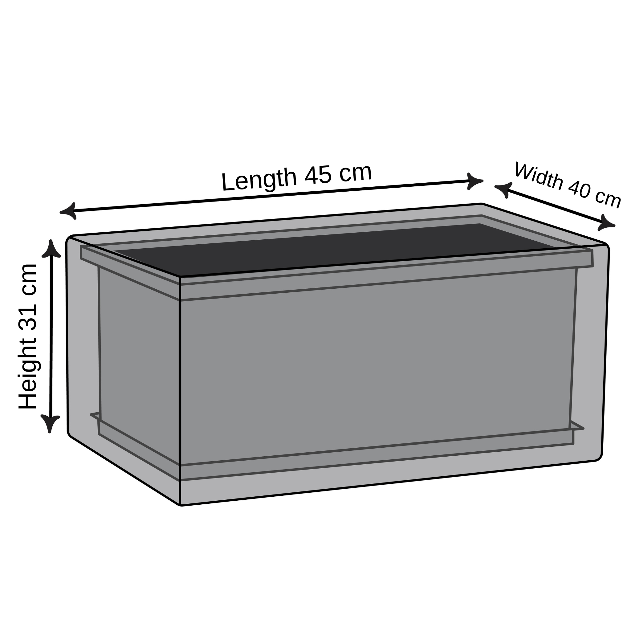Rectangular Fire Table Cover - 45cm X 40cm X 31cm