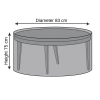 Round Outdoor Dining Table Cover - 83 cm D x 75 cm H
