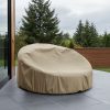 Beige Round Outdoor Daybed Cover
