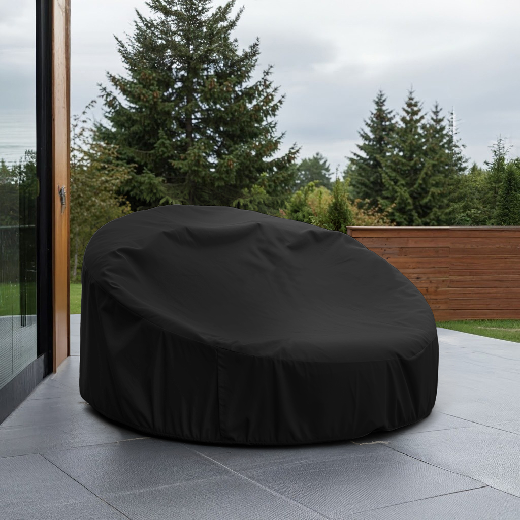 Black Round Outdoor Daybed Cover