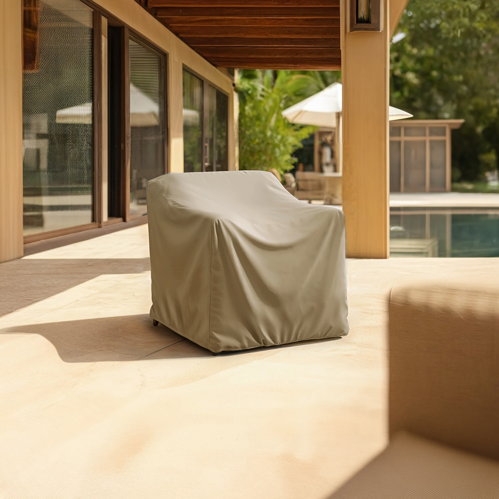 Beige Outdoor Lounge Chair Cover
