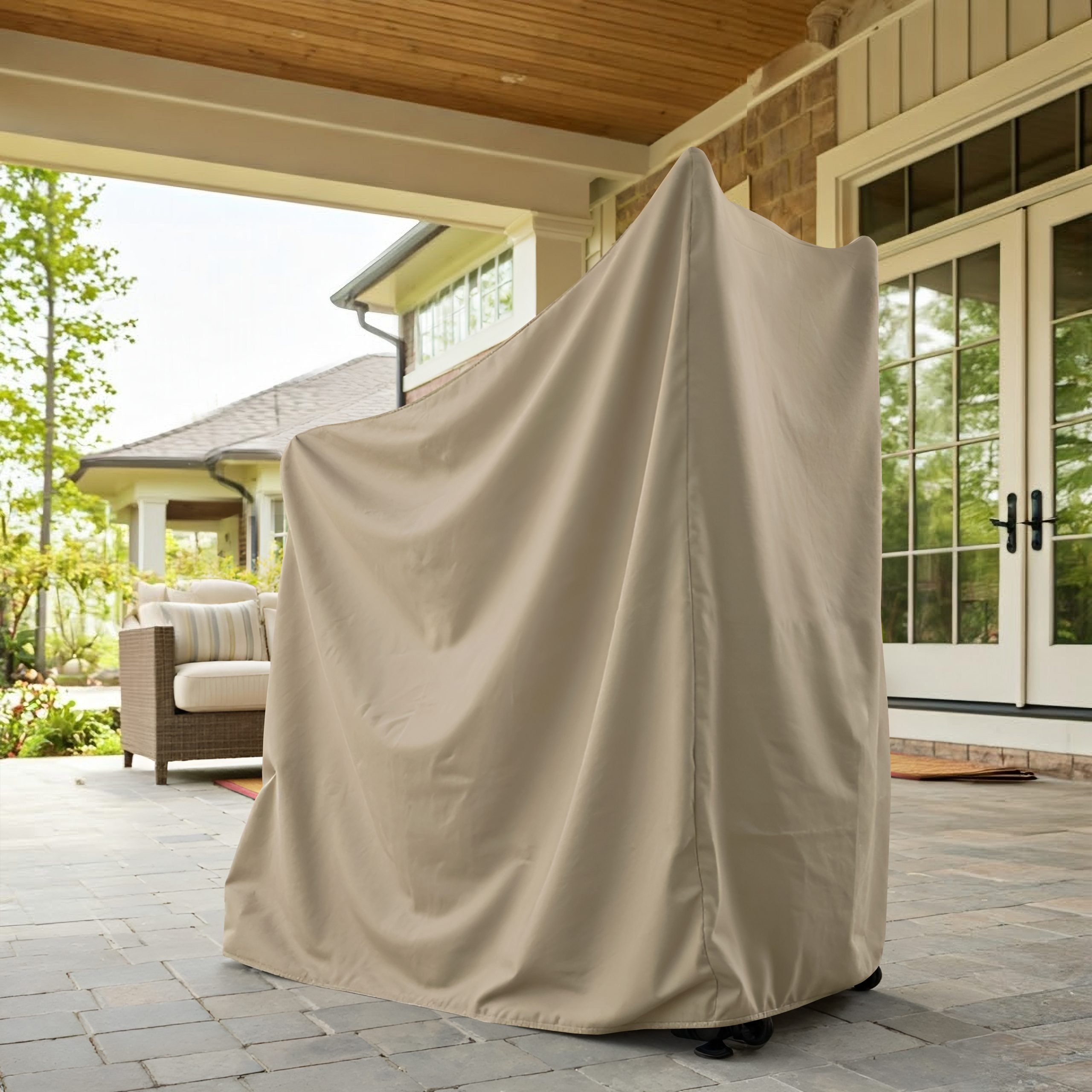 Beige Exercise Bike Cover