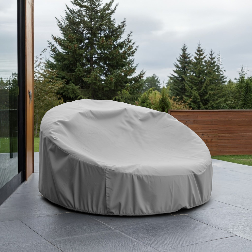 Grey Round Outdoor Daybed Cover