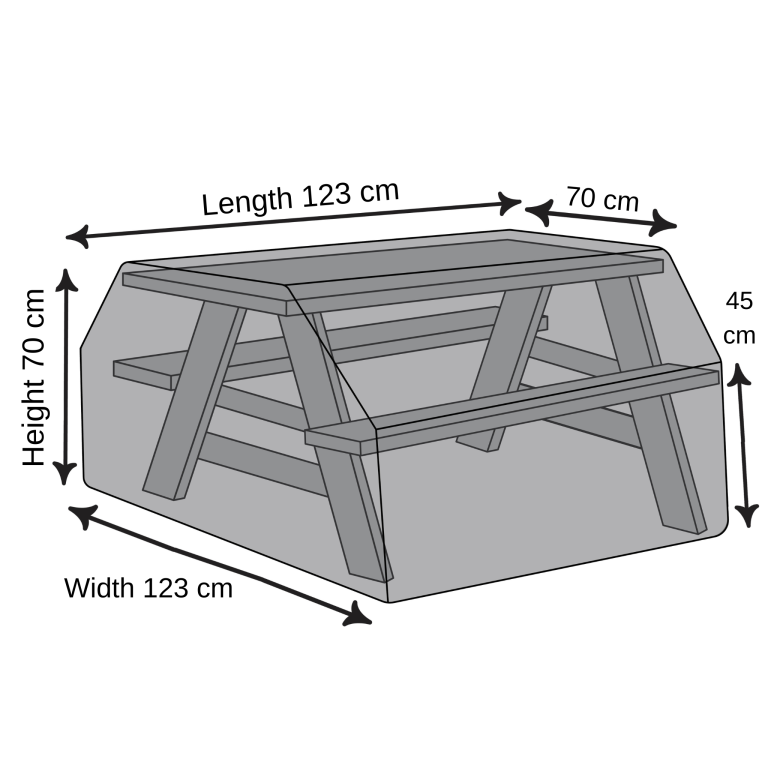 Picnic Bench Dining Cover - 123cm X 123cm X 70cm