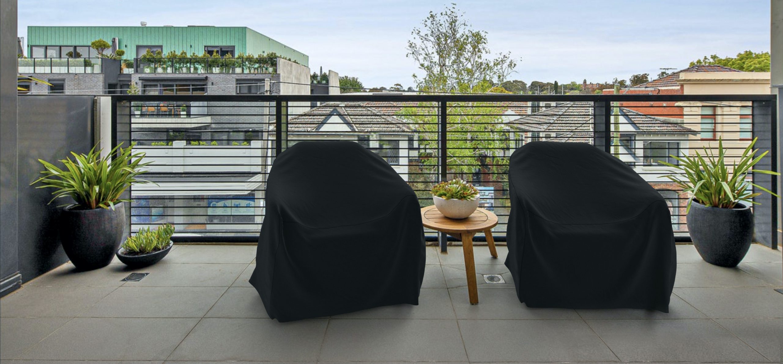 Black Patio Lounge Chair Cover
