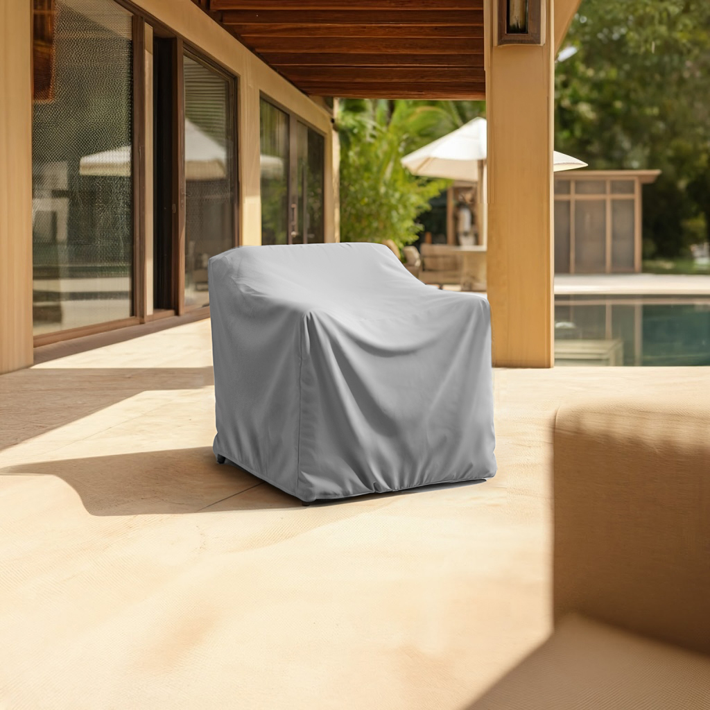 Grey Patio Lounge Chair Cover