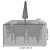Square Dining Cover with Umbrella Hole & Zipper - 123cm X 123cm X 90cm