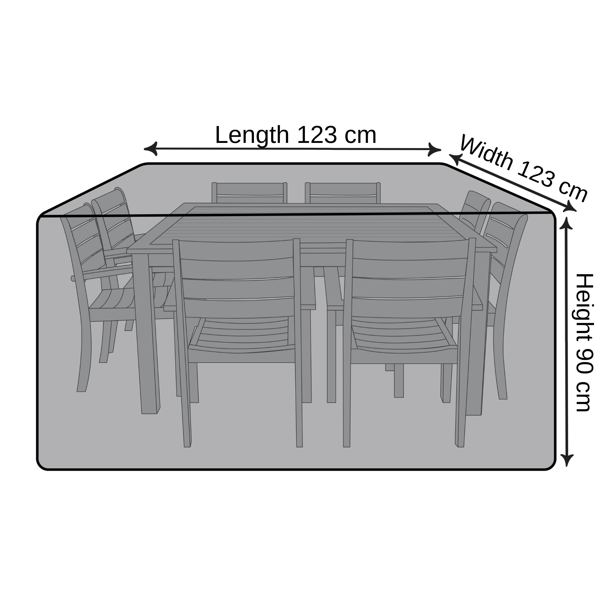 Square Dining Set Cover - 123cm X 123cm X 90cm