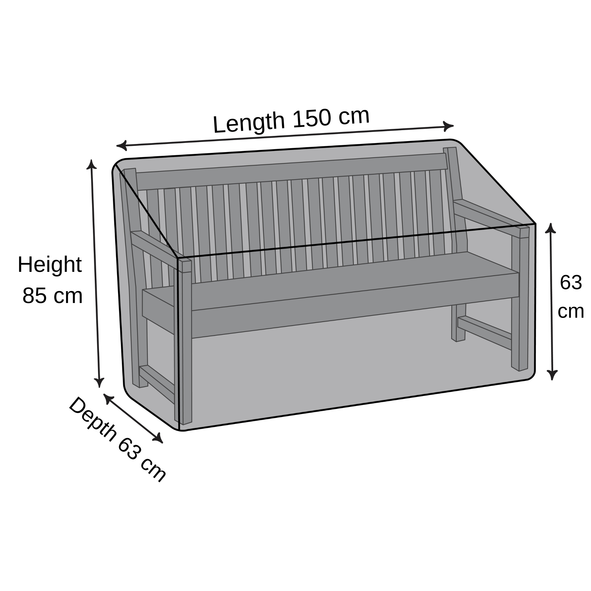Outdoor Bench Cover - 150cm X 63cm X 85cm