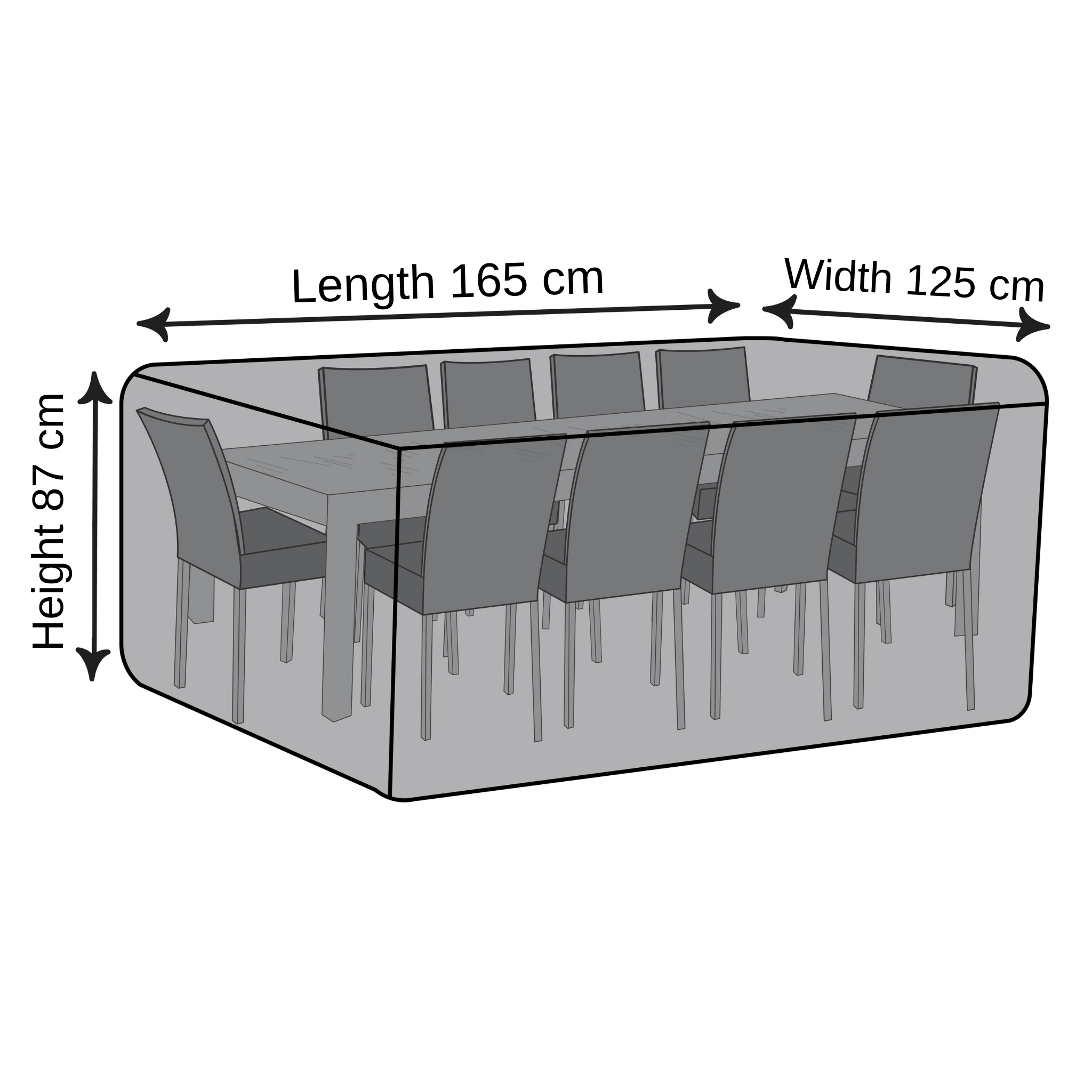 Rectangular Dining Set Cover - 165cm X 125cm X 87cm