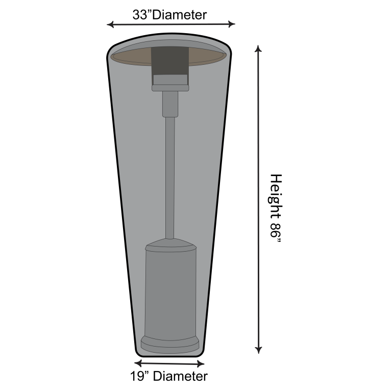 Outdoor Heater Cover - 33" Diameter - 86" Height