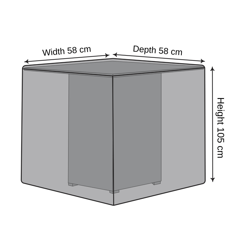 Square Bar Table Cover - 58cm X 58cm X 105cm