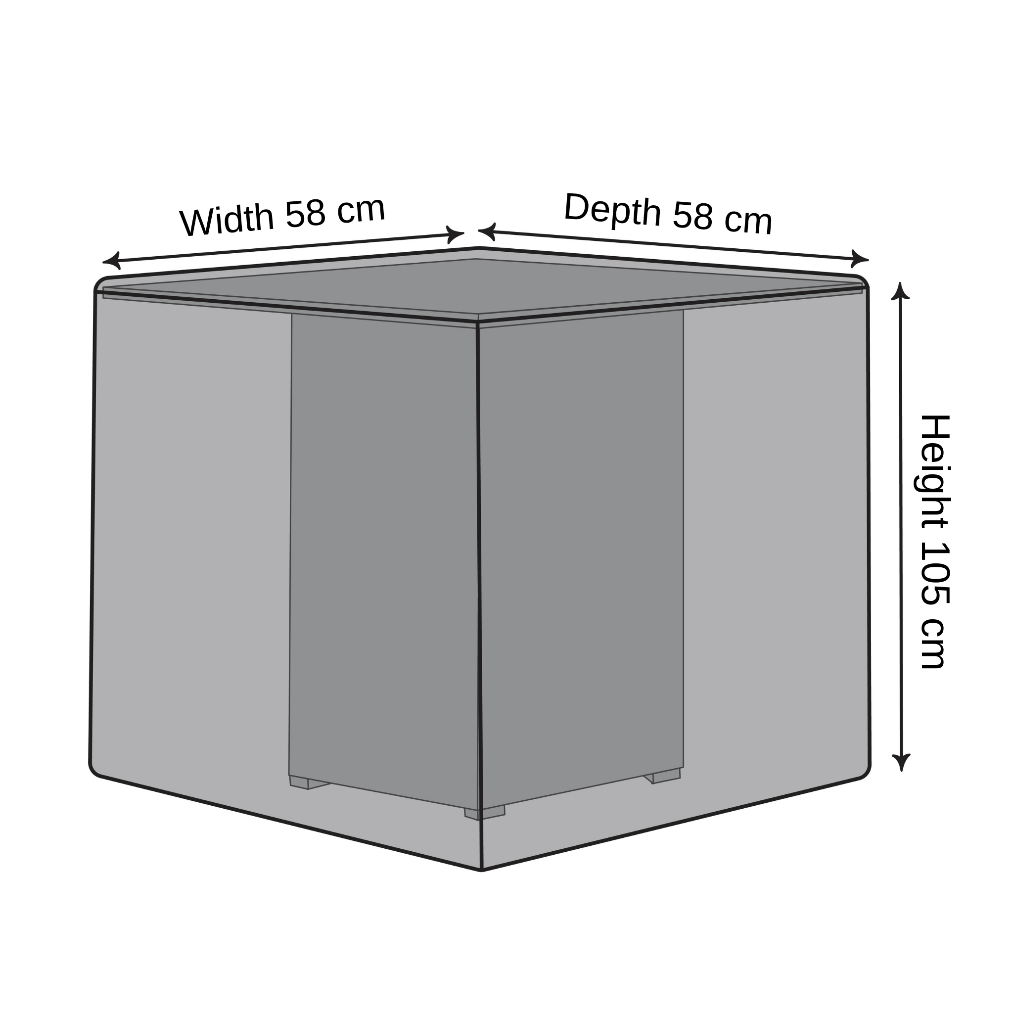Square Bar Table Cover - 58cm X 58cm X 105cm