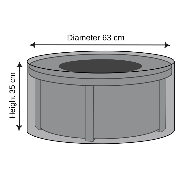 Round Fire Pit Cover - 63cm X 35cm