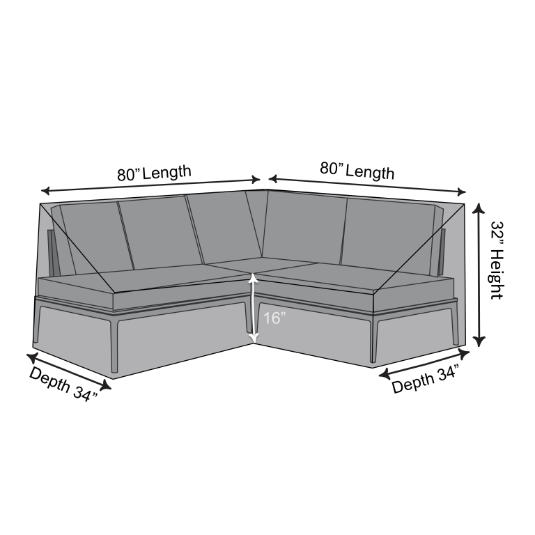 Premium Waterproof Cover for Equal-Side L-shape Outdoor Lounge