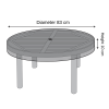 Round Outdoor Table Top Cover - 83cm X 10cm