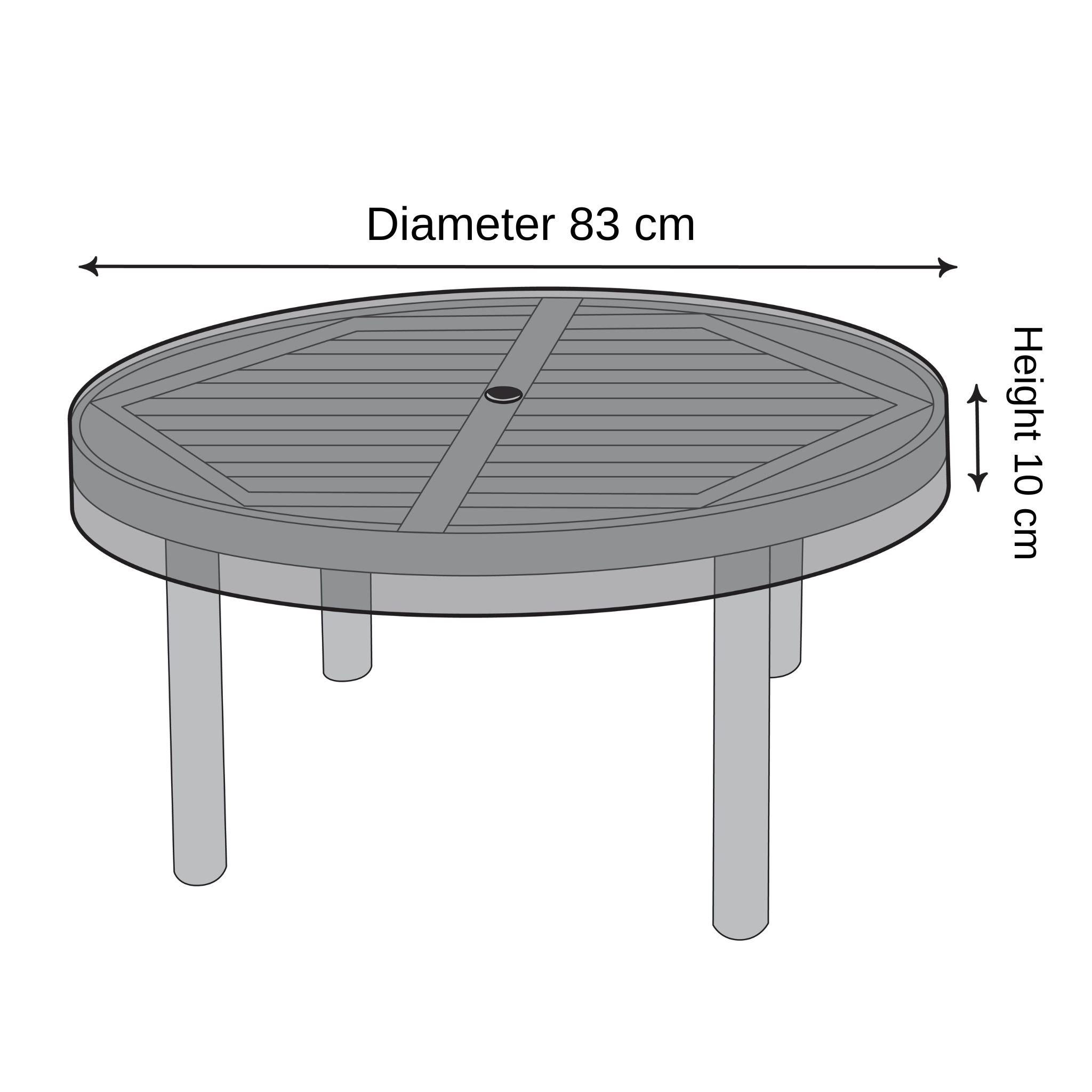 Round Outdoor Table Top Cover - 83cm X 10cm