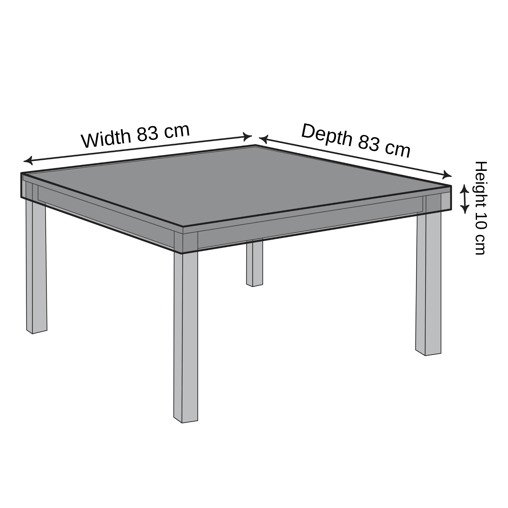 Square Table Top Cover - 83cm X 83cm X 10cm