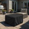 Black Square Outdoor Ottoman Cover