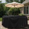 Black Round Dining Cover with Zip