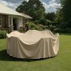 Medium Beige Round Patio Dining Cover