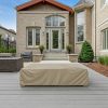 Beige Rectangular Ottoman Cover