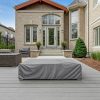 Grey Rectangular Ottoman Cover