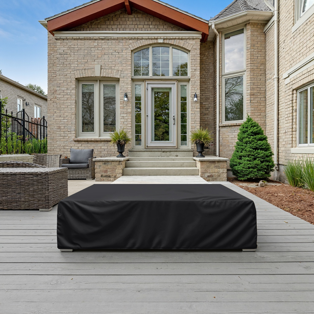 Black Rectangular Ottoman Cover