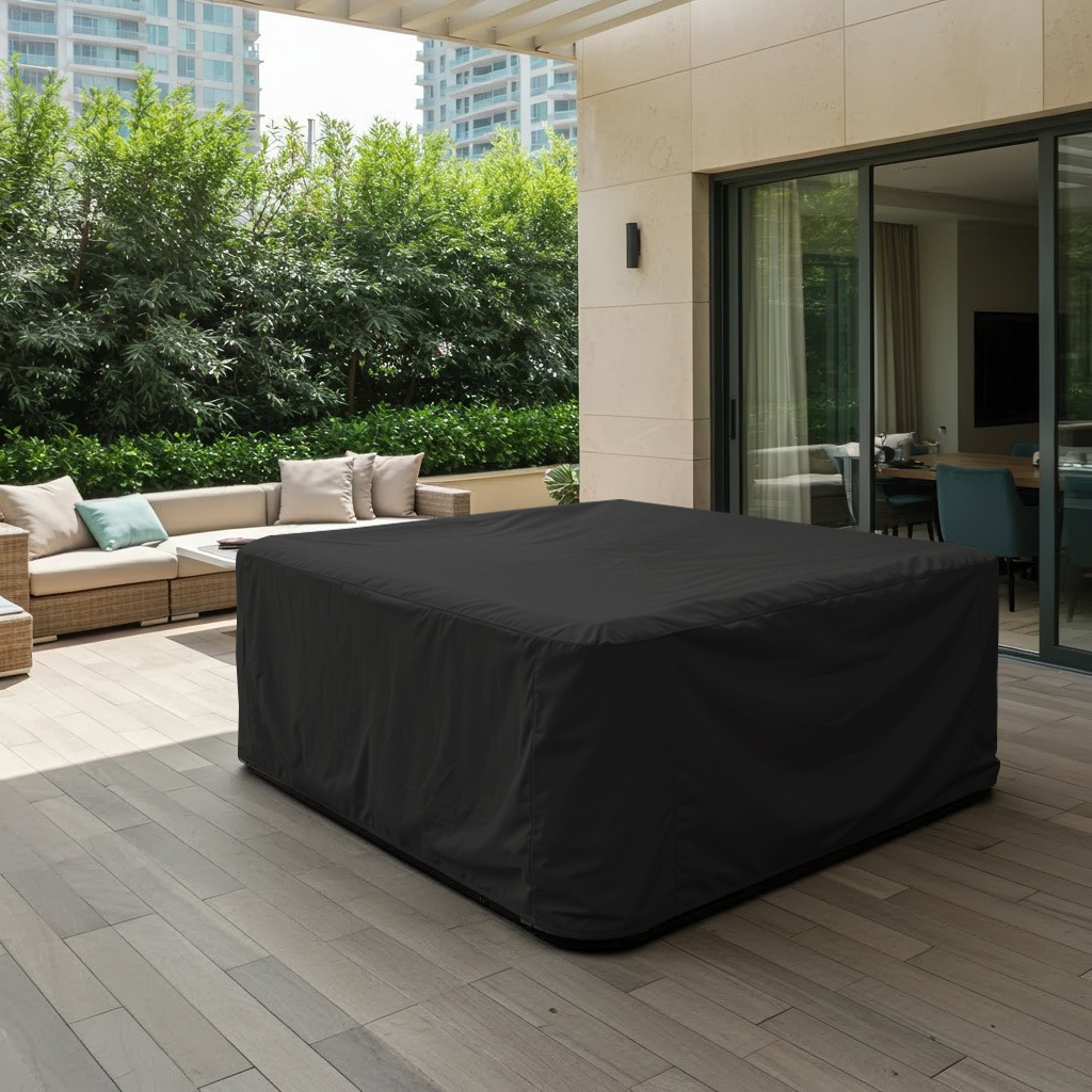 Black Square Hot Tub Cover