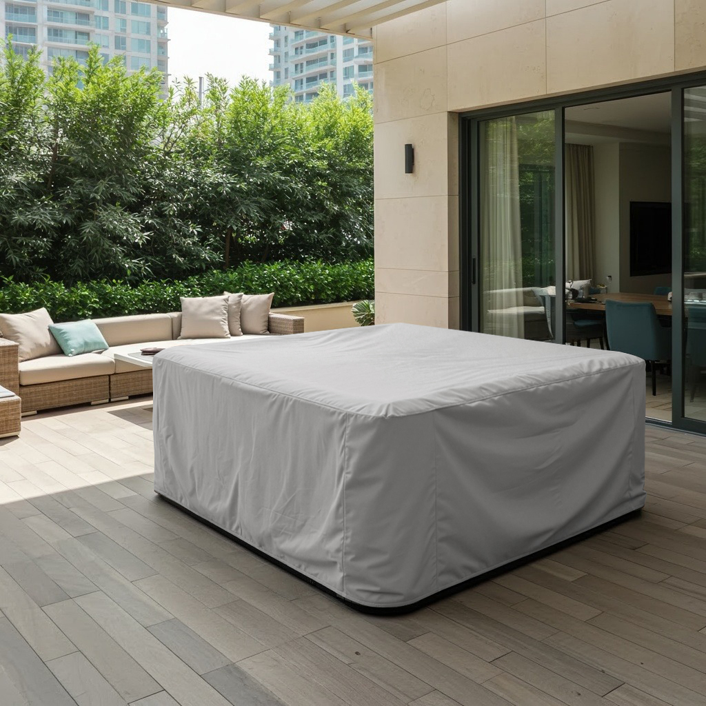 Grey Square Hot Tub Cover