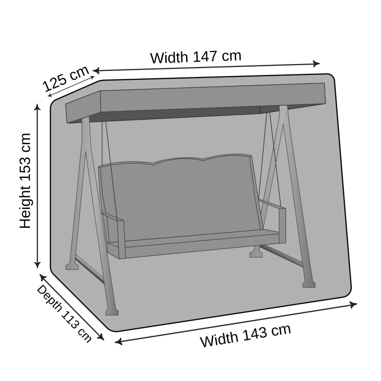 Outdoor Swing Chair Cover - 147/143cm X 125xm X 153cm