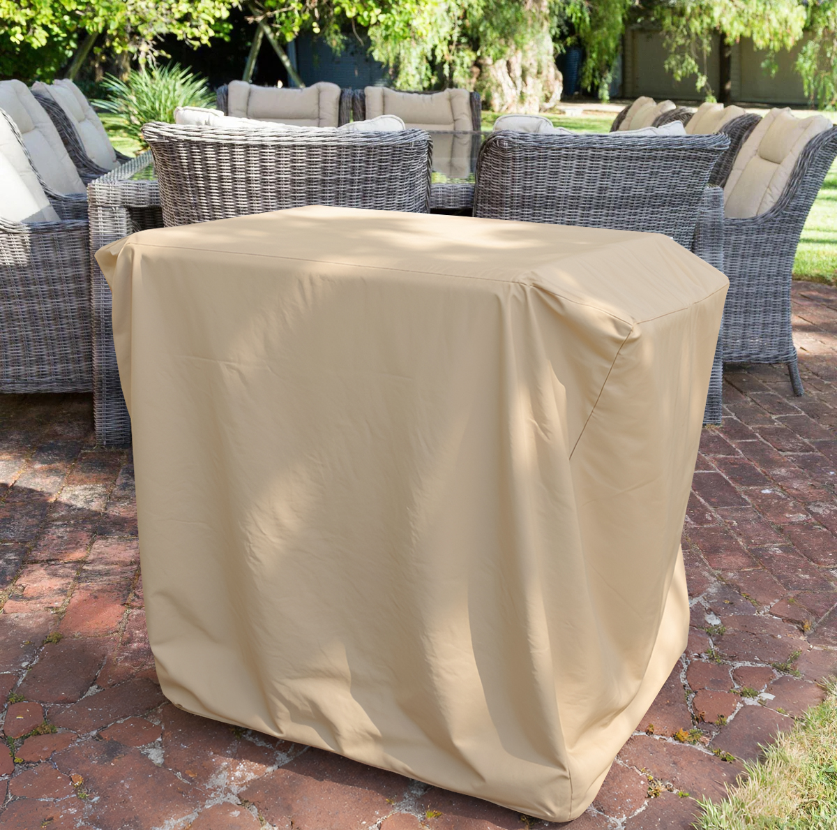 Beige Flat Top BBQ Cover