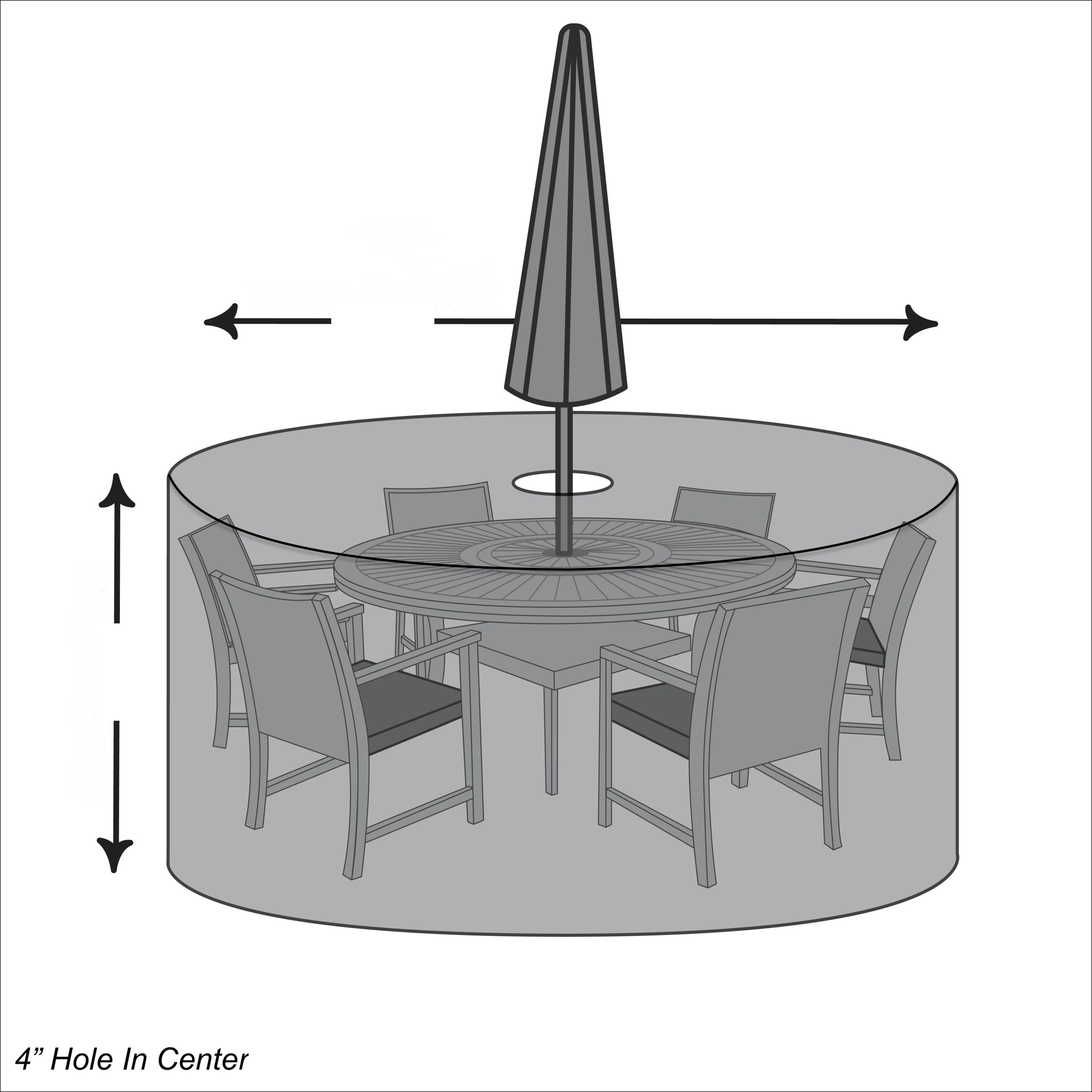 Custom Round Patio Dining Cover with Zip