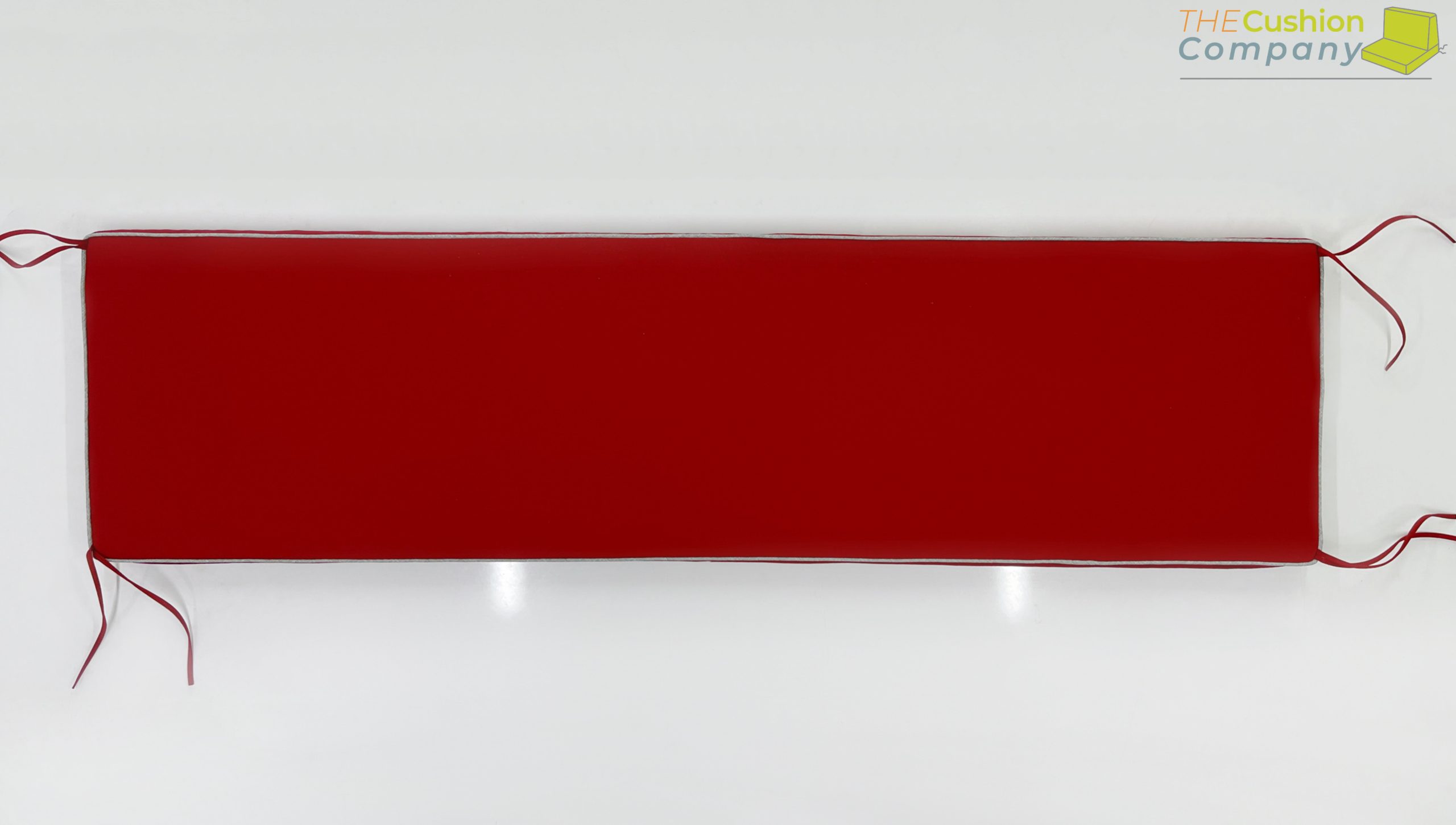 Rubellite Red Bench Cushion Cover - Jubilee Silver Piping