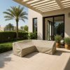 Beige Equal-Side L-shape Outdoor Lounge Cover