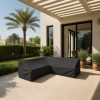 Black Equal-Side L-shape Outdoor Lounge Cover