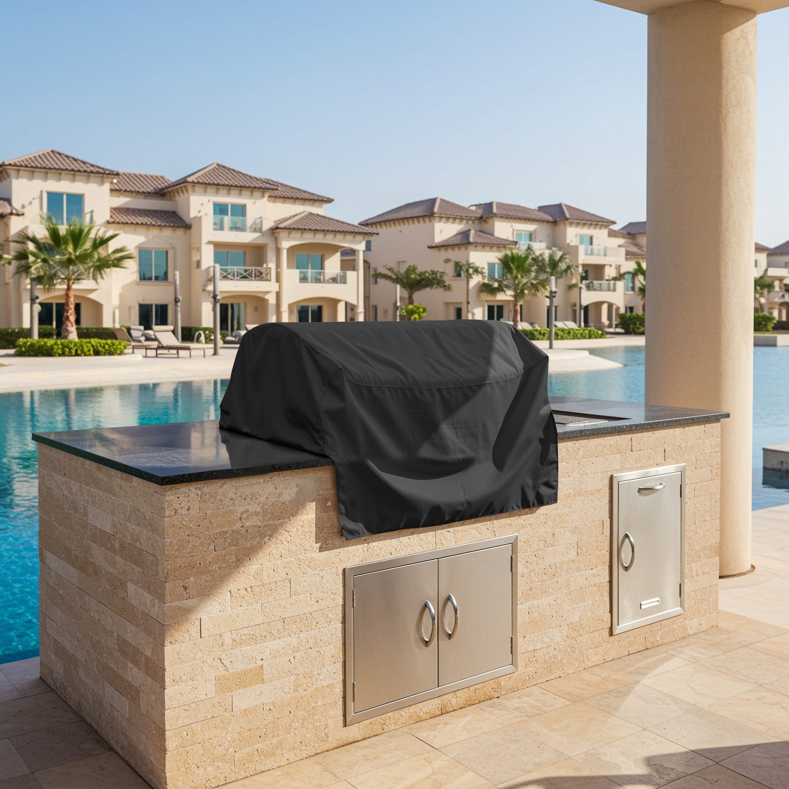 Black Built-In Grill Cover