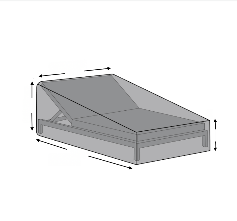 Custom Double Sun Lounger Cover – Angled Back