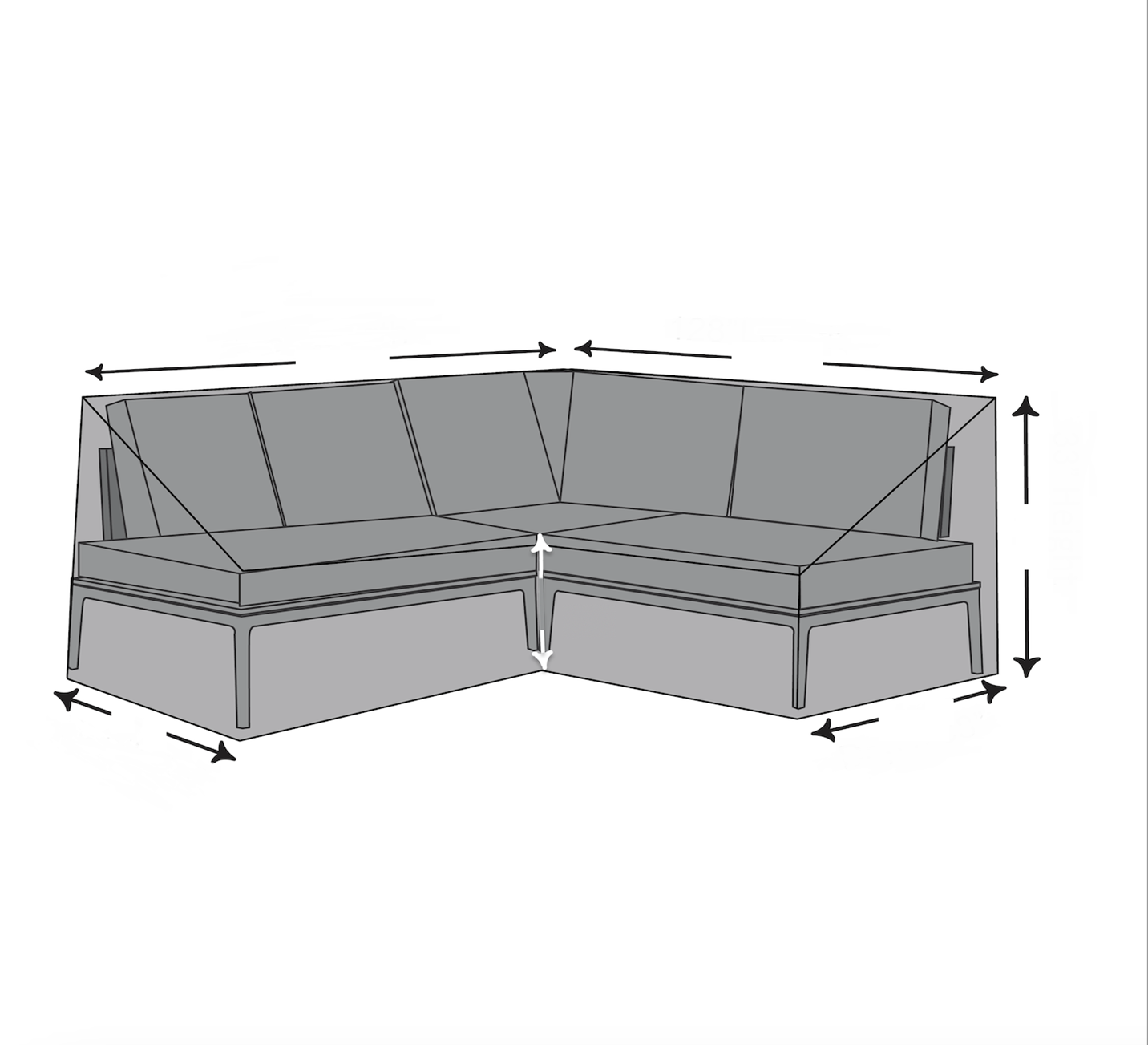 Custom Equal-Side L-shape Outdoor Lounge Cover