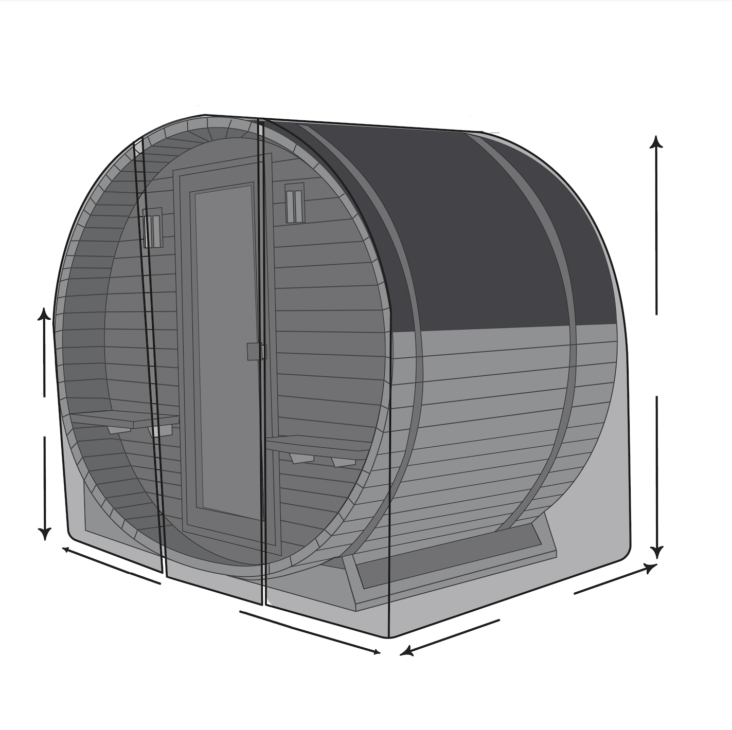 Custom Barrel Sauna Protective Cover