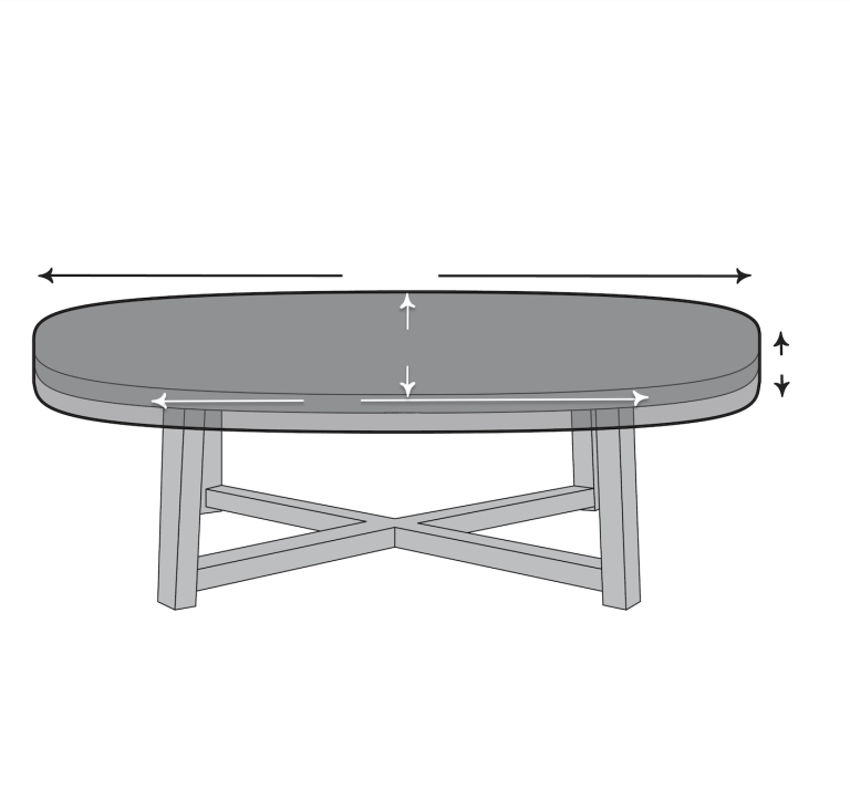 Custom Oval Dining Table Top Cover